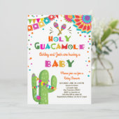 Holy Guacamole Fiesta Baby shower invite Mexican (Standing Front)