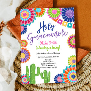 Holy Guacamole Fiesta Baby Shower Mexican Party  I Invitation