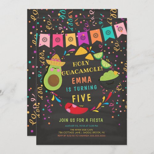 Holy Guacamole Fiesta Birthday Invitation