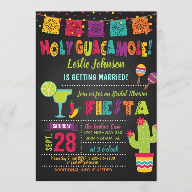 Holy Guacamole Fiesta Bridal Shower Invitation