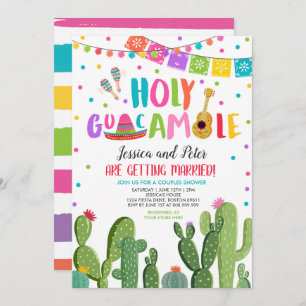 Holy Guacamole Fiesta Cactus Couples Shower Invitation