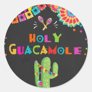Holy Guacamole fiesta favor tag Sticker Cactus