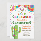 Holy Guacamole Fiesta Graduation Invitation party (Front)