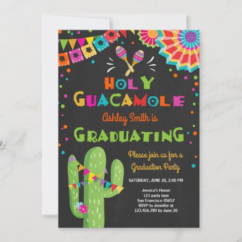 Holy Guacamole Fiesta Graduation Invitation party