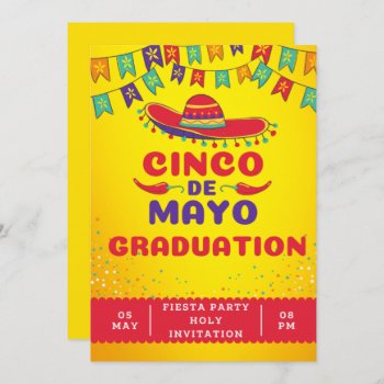 Holy Guacamole Fiesta Graduation Party Invitation by HappyAichaArt at Zazzle