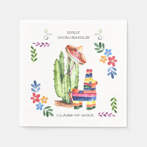 Holy Guacamole Fiesta Graduation Party Napkins