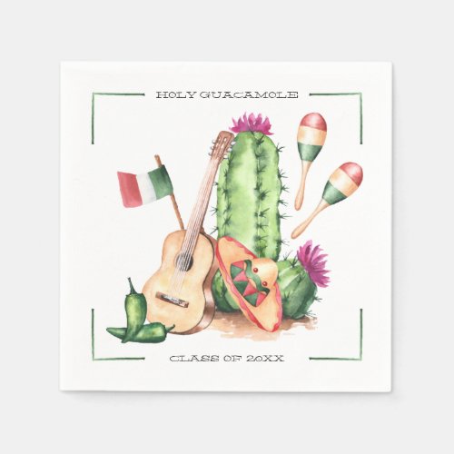 Holy Guacamole Fiesta Graduation Party Napkins