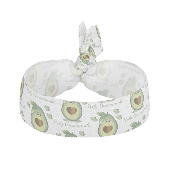 Holy Guacamole Funny Avocado Elastic Hair Tie (Front)
