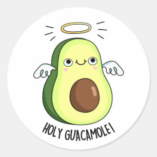 Holy Guacamole Funny Goody Avocado Pun Classic Round Sticker