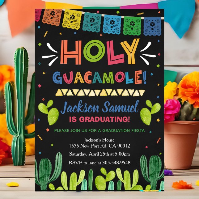 Holy Guacamole Graduation Fiesta Invitation (Creator Uploaded)