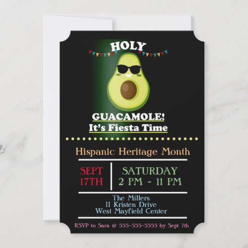 Holy Guacamole Hispanic Heritage Month Invitation