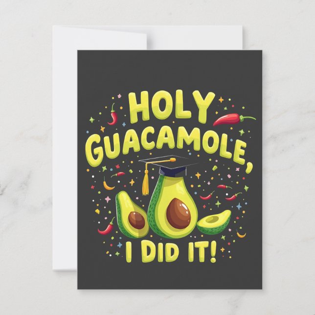 Holy Guacamole I Did It Graduation Cinco De Mayo Note Card (Front)