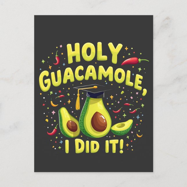 Holy Guacamole I Did It Graduation Cinco De Mayo Postcard (Front)