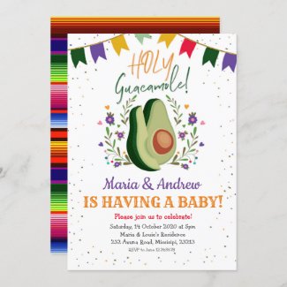 Holy Guacamole Mexican Baby Shower Invitation