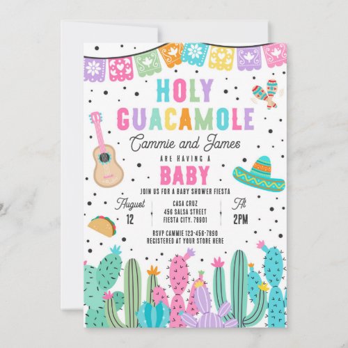 Holy Guacamole Mexican Fiesta Baby Shower Invitation