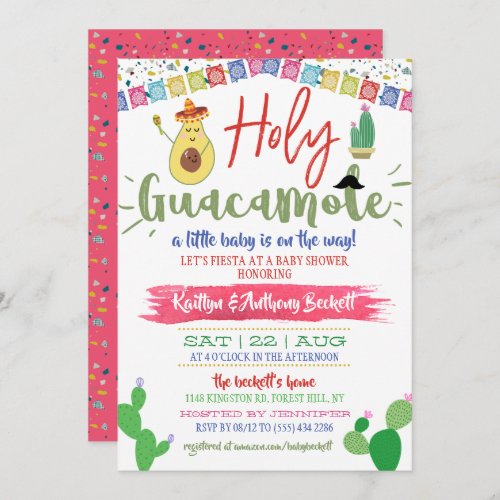 Holy Guacamole Mexican Fiesta Baby Shower Invitation