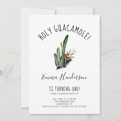 Holy Guacamole Mexican Modern 1st Birthday