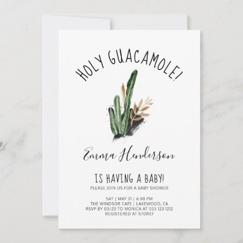 Holy Guacamole Mexican Modern Baby Shower