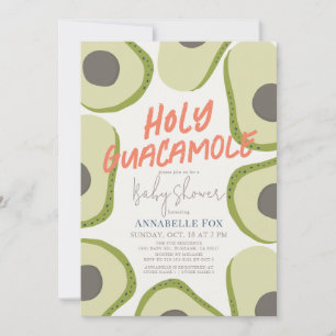 Holy Guacamole Modern Avocado Baby Shower Invitation