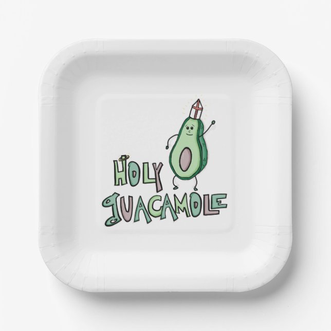 Holy Guacamole Paper Plates (Front)