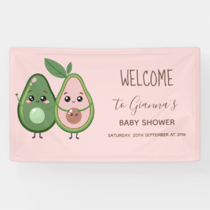 Holy Guacamole Pink Avocado Baby Shower Banner