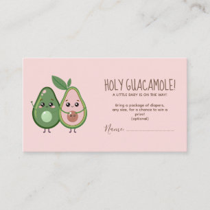 Holy Guacamole Pink Avocado Baby Shower Enclosure Card