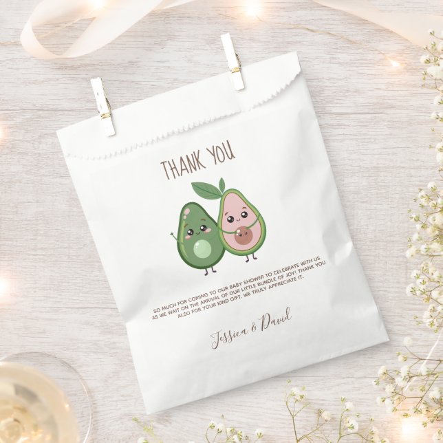 Holy Guacamole Pink Avocado Baby Shower Favor Bag (Clipped)
