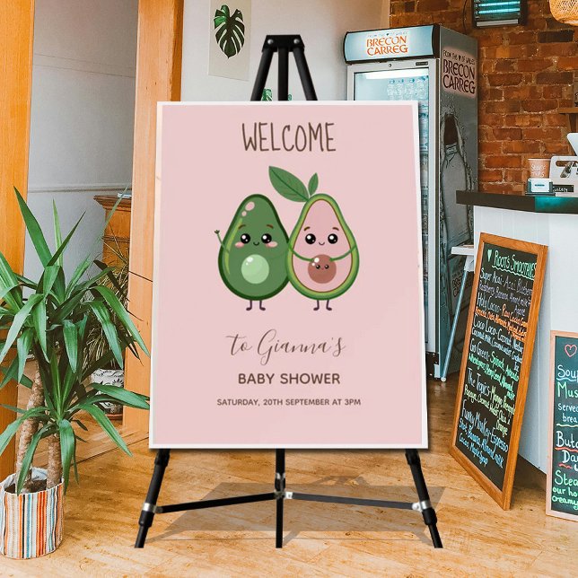 Holy Guacamole Pink Avocado Baby Shower Foam Board (Creator Uploaded)