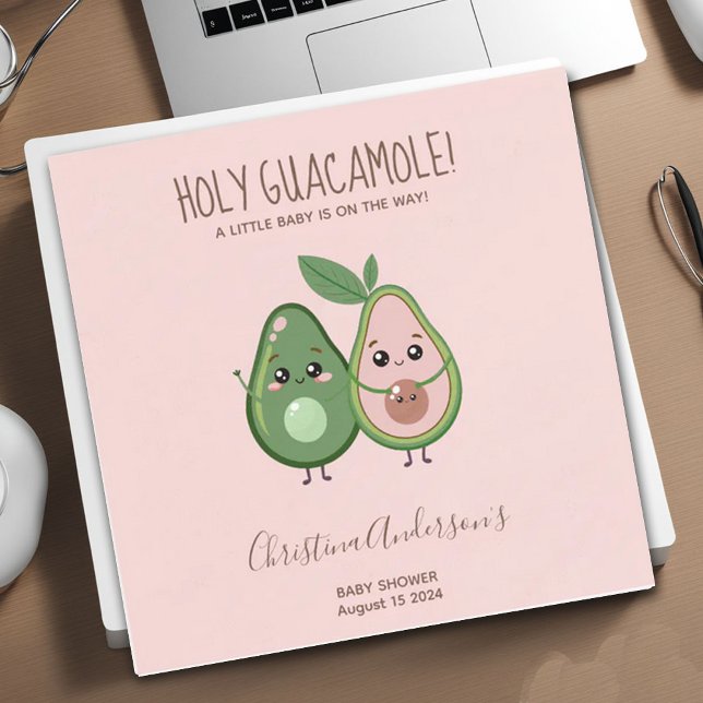 Holy Guacamole Pink Avocado Baby Shower Napkins (Creator Uploaded)