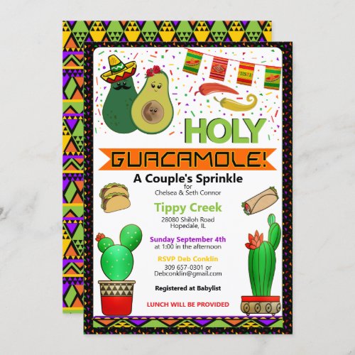 Holy Guacamole Sprinkle Shower  Invitation