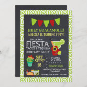Holy Guacamole Tacos & Tequila Birthday Party Invi Invitation (Front/Back)