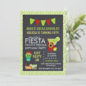 Holy Guacamole Tacos & Tequila Birthday Party Invi Invitation (Standing Front)