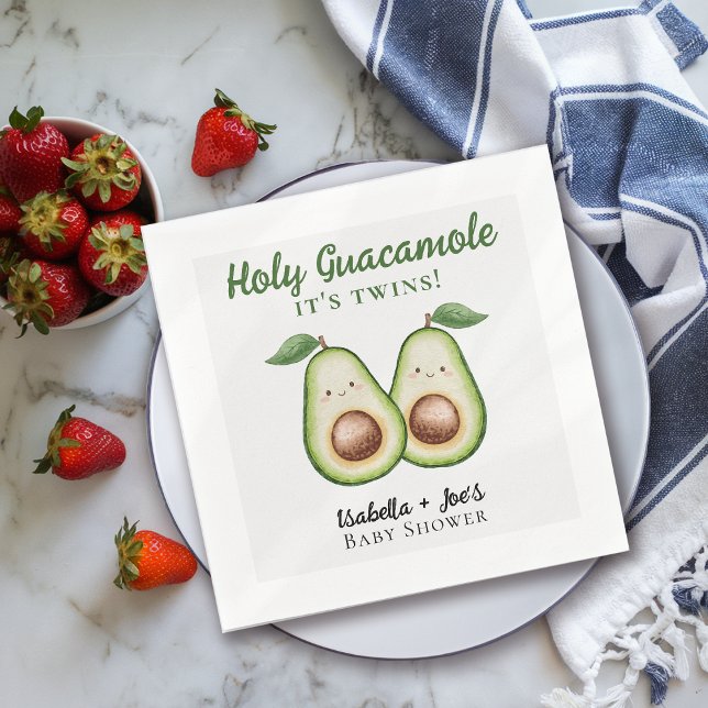 Holy Guacamole Twins Funny Baby Shower Napkins (Creator Uploaded)