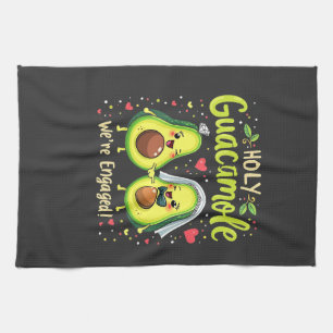 Holy Guacamole We're Engaged Couples Bride Kitchen Towel