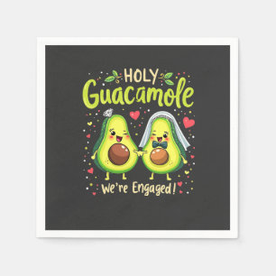Holy Guacamole We're Engaged Couples Bride Napkins