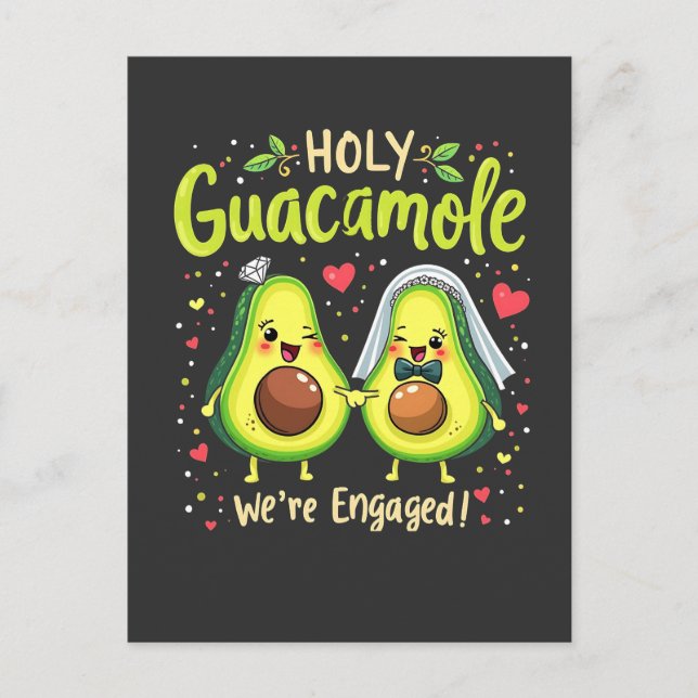 Holy Guacamole We're Engaged Couples Bride Postcard (Front)
