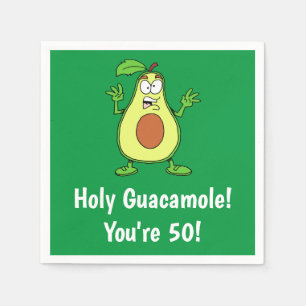 Holy Guacamole You're 50 Funny Avocado Napkins