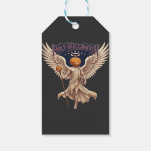 Holy Halloween Angel Pumpkin Gothic Vintage Illust Gift Tags