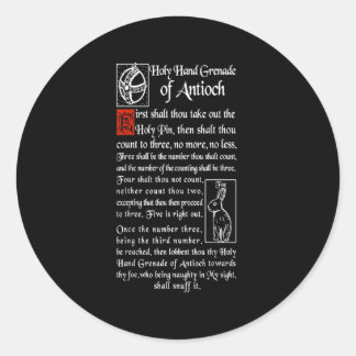 Holy Hand Grenade Of Antioch Classic Round Sticker