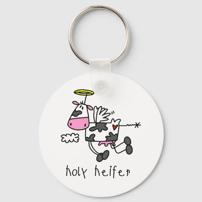 Holy Heifer Tshirts and Gifts Keychain (Front)