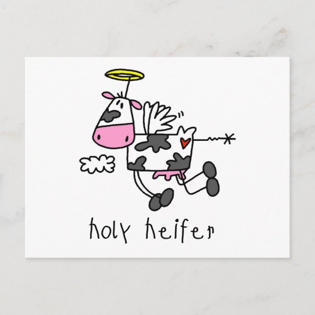 Holy Heifer Tshirts and Gifts Postcard (Front)