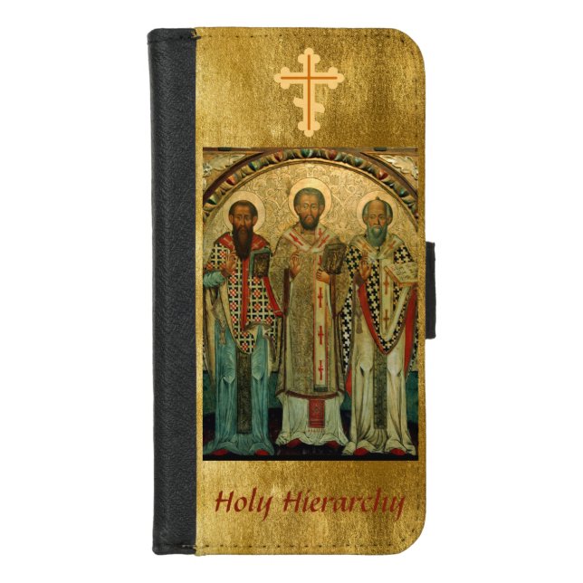 Holy Hierarchy l Orthodox Cross l Christian Icon l iPhone Wallet Case (Front)