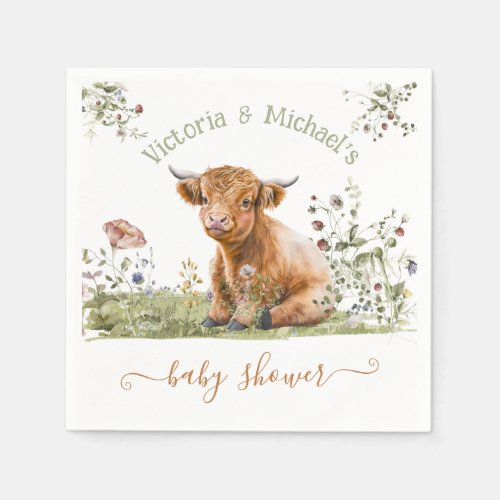 Holy Highland Cow Baby Shower Napkins