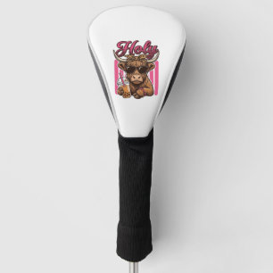 Holy Highland Cow Vintage Boba Tea Shirt Design_1 Golf Head Cover