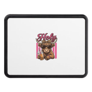 Holy Highland Cow Vintage Boba Tea Shirt Design_1 Hitch Cover