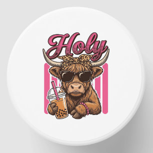 Holy Highland Cow Vintage Boba Tea Shirt Design_1 Mini Candle Favors