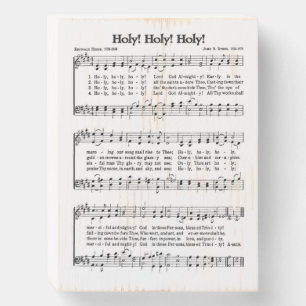 Holy Holy Holy White Wood Box Sign Hymn Art