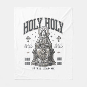 Holy Holy Vintage Engraving Religious Shirt Design Fleece Blanket