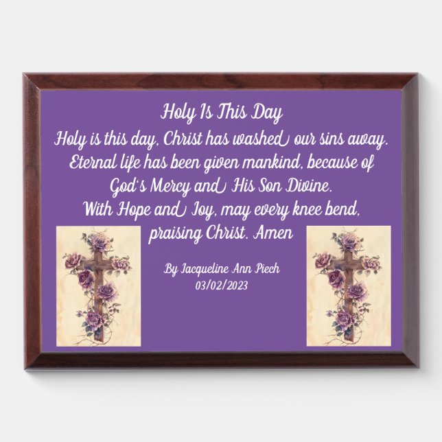 Holy Is This Day Plaque (Horizontal)