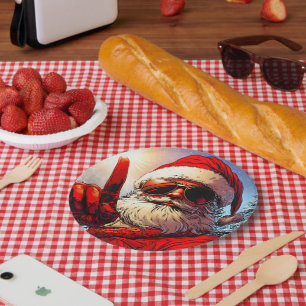 Holy Jolly Santa Divine Glow Paper Plates